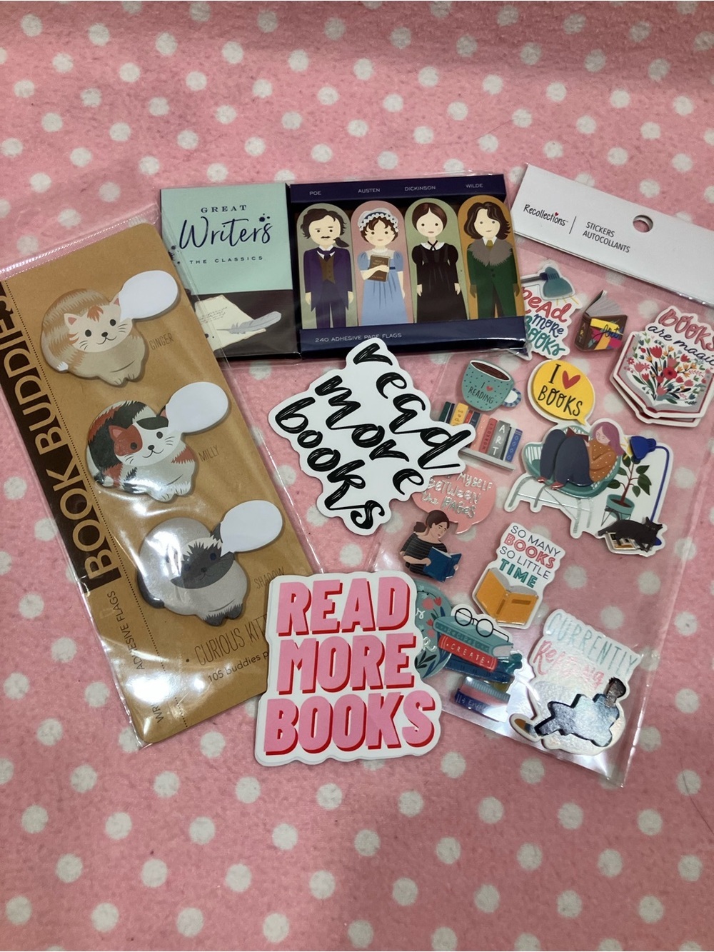 Recollections ‘Read More Books' Stickers - great writers bookmarks.